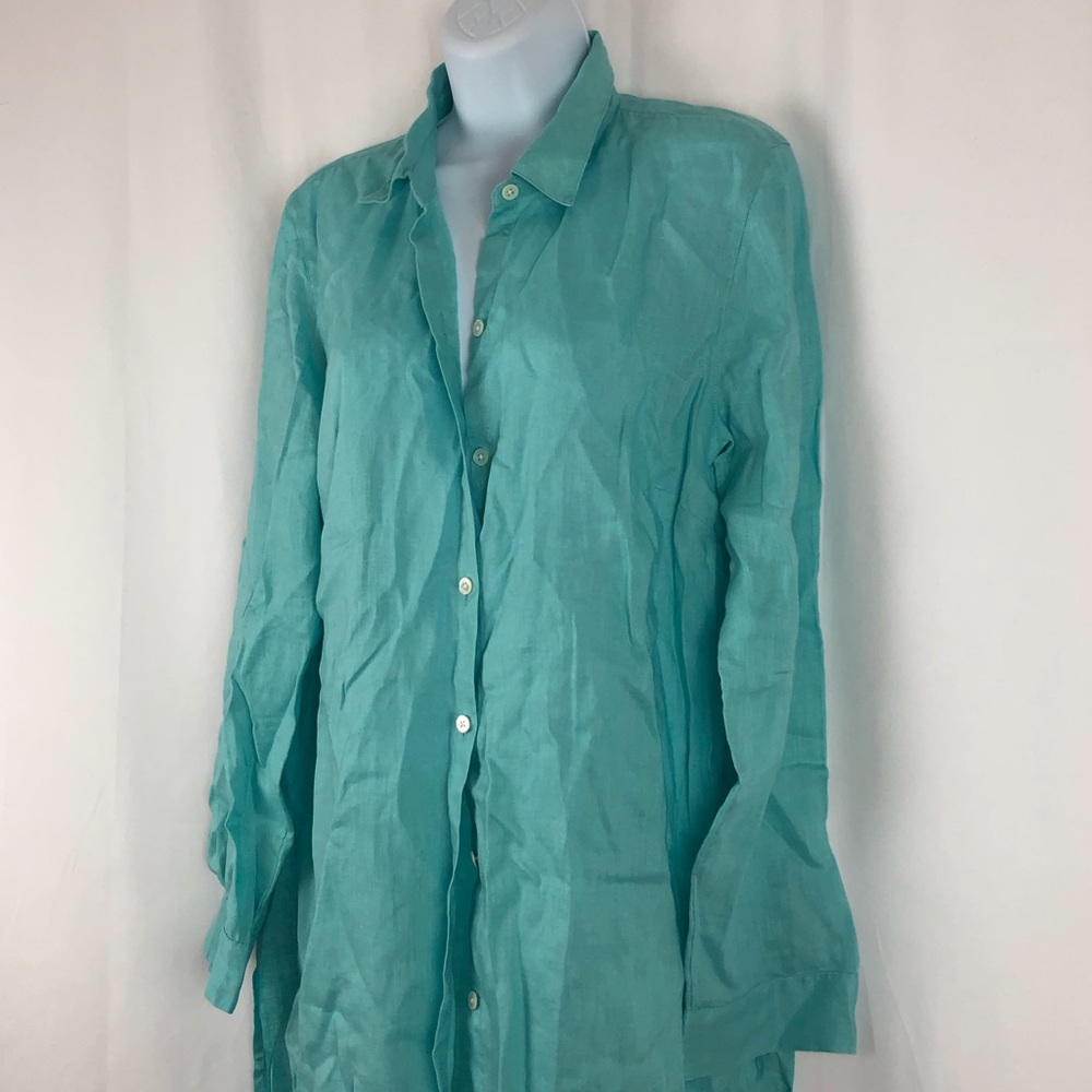 J.Jill Linen Collared Button Front Tunic M - image 8